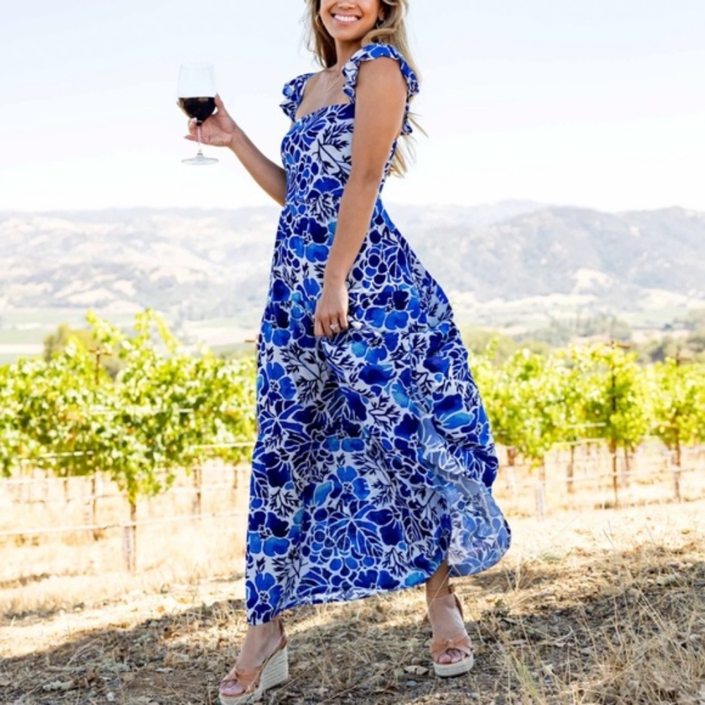 Kenny Flowers Blue Floral Maxi Dress